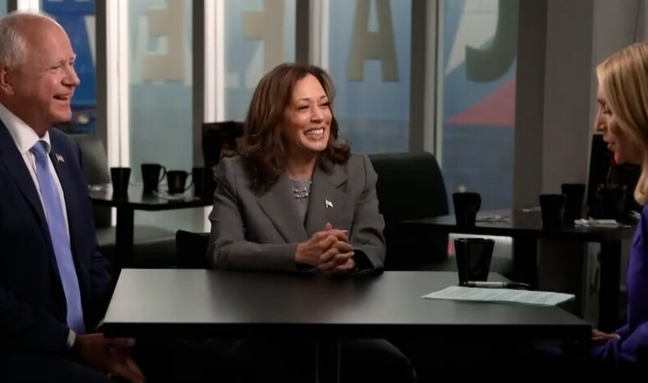 Kamala Harris and Tim Walz During the Interview in CNN Studio